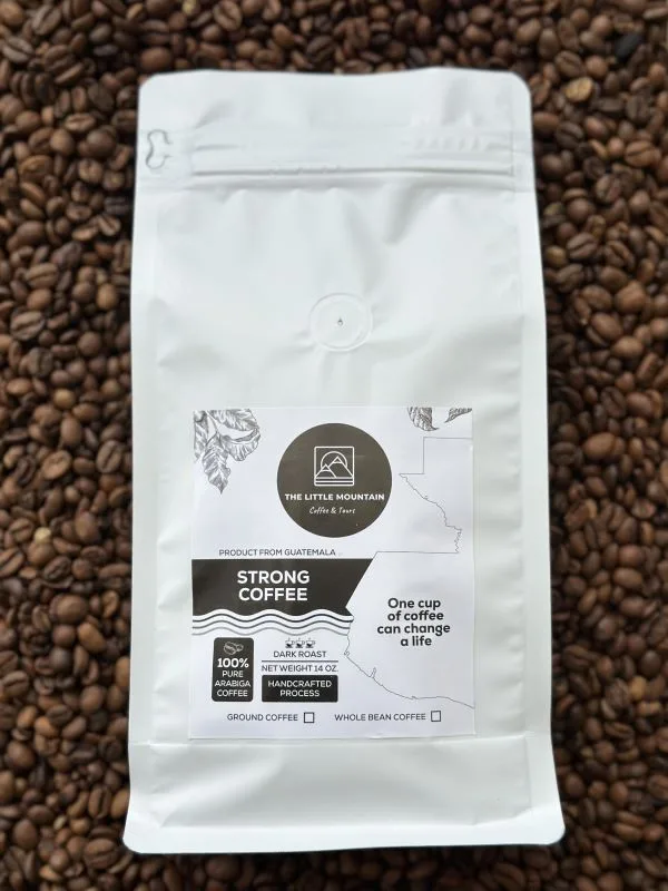 14-ounce resealable bag of The Little Mountain Strong Coffee